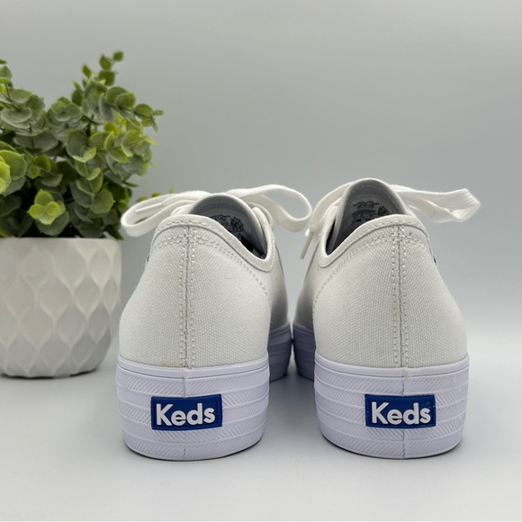 Keds Women’s Triple Kick Canvas White Lace Up Sneakers Shoes Size 8 - Picture 4 of 9